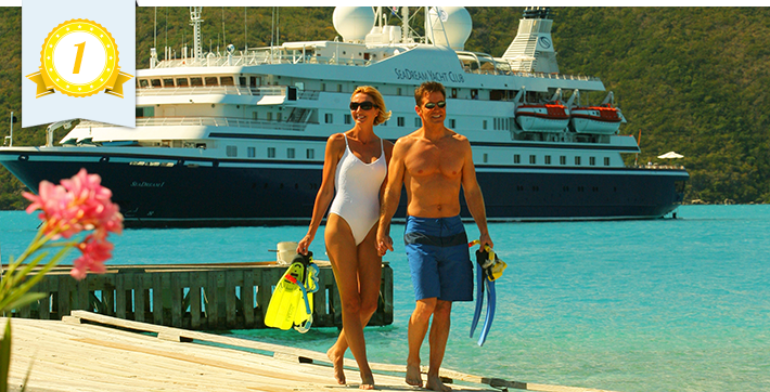 Snorkeling near SeaDream ship